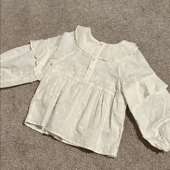 4T Zara Cream Textured Blouse - Picture 4 of 4